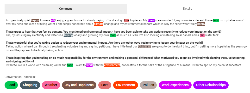 Focus words on statements